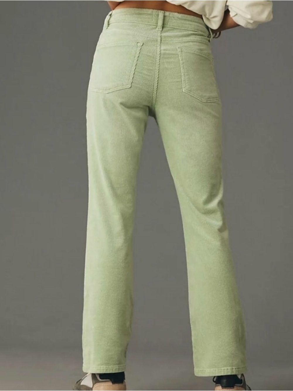 Anthropologie Pilcro The Yaya Lime Green Corduroy Crop Flare Pants NWT Size 26 - Picture 2 of 8